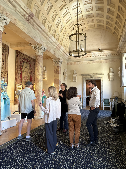 Visitors in the exhibition hall