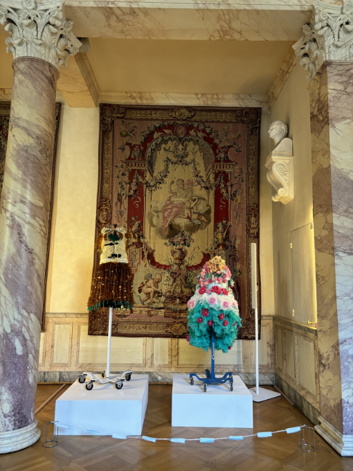 Additional garment display in the gallery